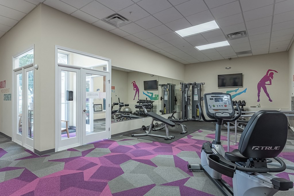 Gym equipment at Monmouth Row Apartments, Newport, Kentucky