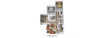 Hampton Floor Plan at Regency Place, Raleigh, NC
