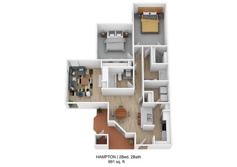 Hampton Floor Plan at Regency Place, Raleigh, NC