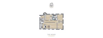 A floor plan of a property named The Henry with a total area of 1079 square feet.