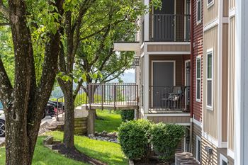 Balcony with a view at Galbraith Pointe Apartments and Townhomes, Cincinnati, OH