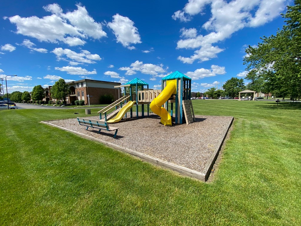 Well maintained playground equipment at Lawrence Landing, Indianapolis, 46226