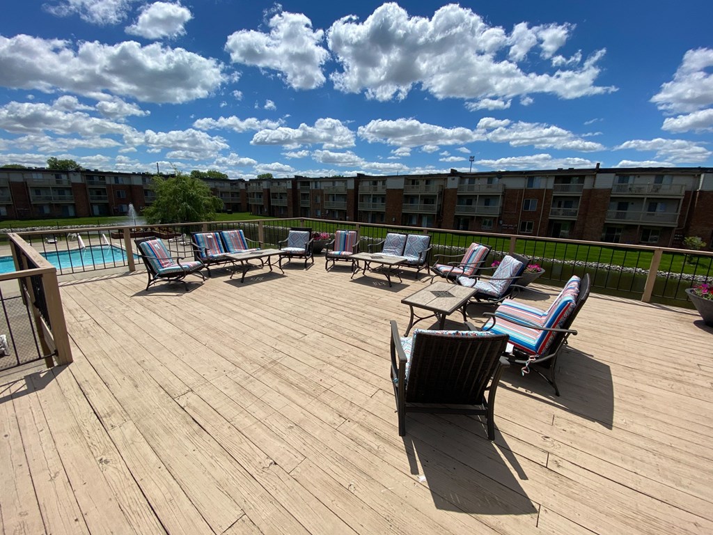 Tranquil community spaces at Lawrence Landing, Indianapolis, IN