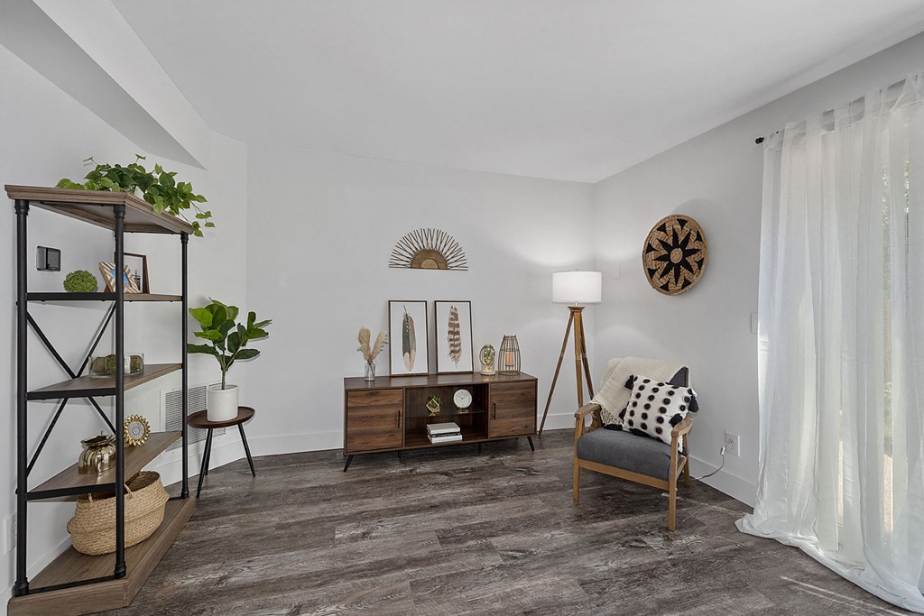 Wood Floor Living Room at Ivy Hills Living Spaces, Cincinnati
