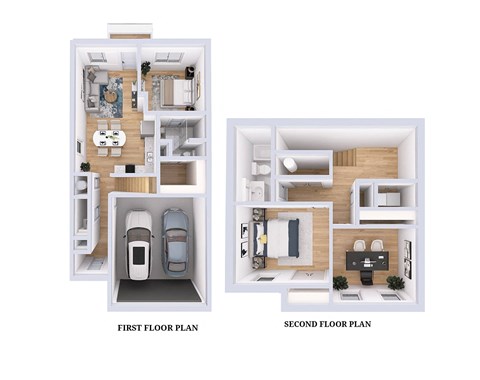 the outlook  2 bedroom floor plan  354 sq ft at Jackson Run Townhomes, Whitestown