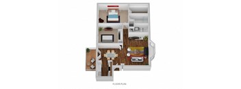Kirk Floor Plan at Indian Creek Apartments, Ohio, 45236