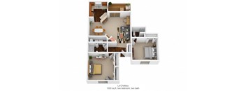 2 bed 2 bath floor plan C at Normandy Club, Centerville, OH, 45459