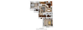 2 bed 2 bath floor plan D at Normandy Club, Centerville, OH