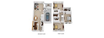 3 bedroom 2.5 bathroom floor plan at Bishops Gate, Ohio, 45249