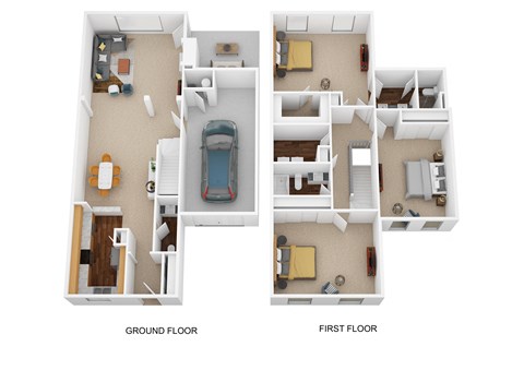 3 bedroom 2.5 bathroom floor plan at Bishops Gate, Ohio, 45249
