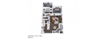 Lawson Floor Plan at Regency Place, Raleigh, 27606