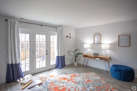 Living Room With Expansive Window at Galbraith Pointe Apartments and Townhomes*, Ohio