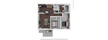 Two Bed 1 Bath Floorplan at Timbercreek Apts, Ohio