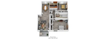 Merrick Place 2Bed 1Bath 925 Sq ft-01 at Merrick Place, Lexington, Kentucky