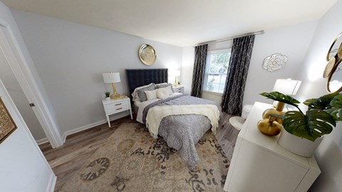 Bed in bedroom at Merrick Place, Kentucky