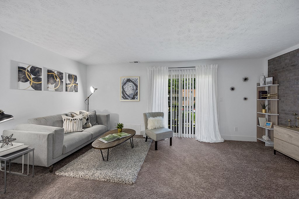 Modern Living Room at Millcroft Apartments and Townhomes, Milford, 45150