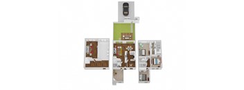 Monticello I & II Floor Plan at Indian Creek Apartments, Cincinnati, OH