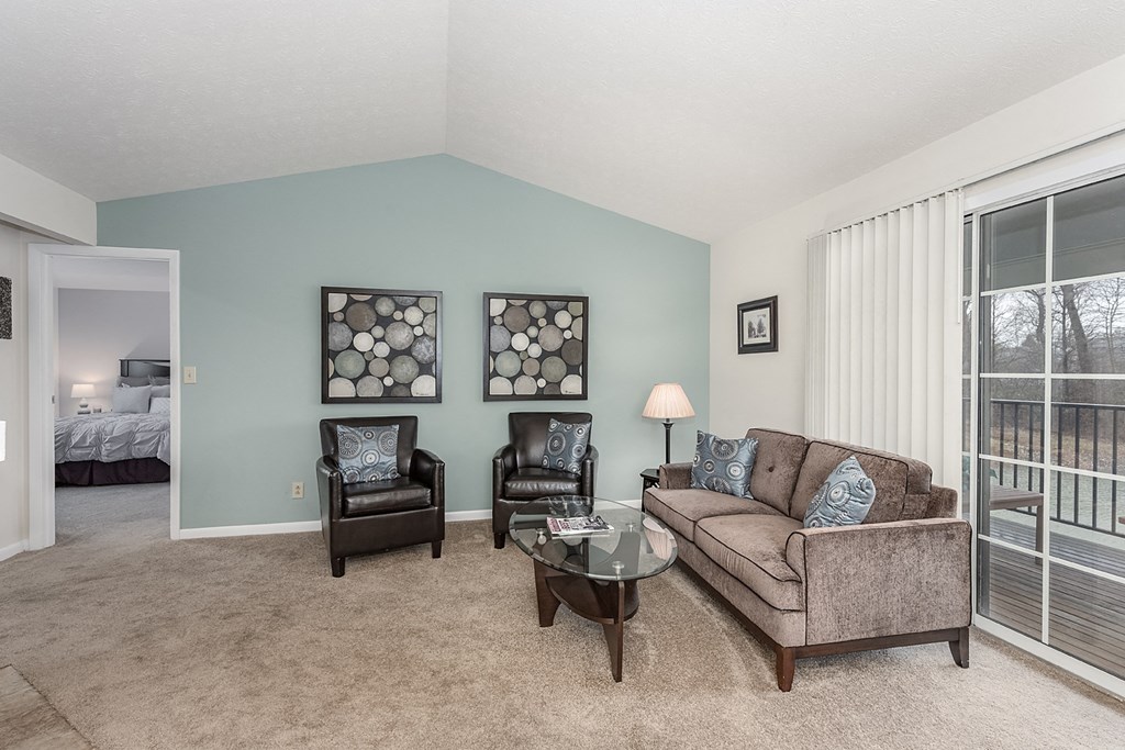 Living room decor with wall frames at Normandy Club, Centerville, Ohio