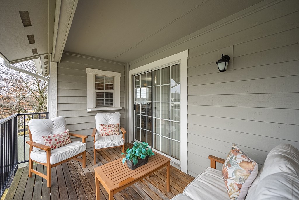 Balcony decor at Normandy Club, Centerville, 45459