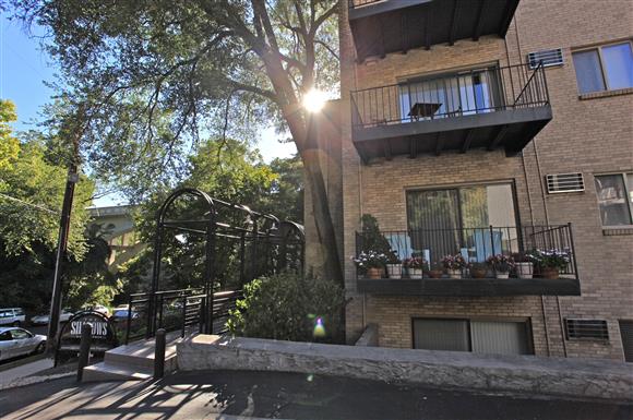 a building with a tree in front of it