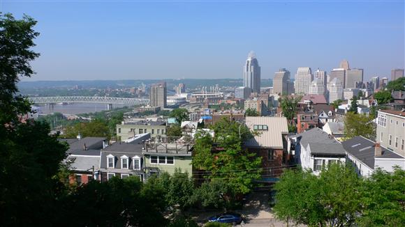 a view of a city from the top of a building