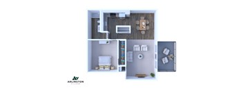 a 1 bedroom floor plan | Arlington Village apartments