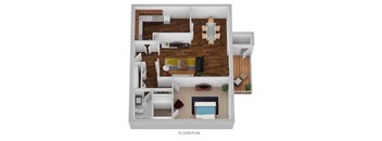 Oxford Floor Plan at Indian Creek Apartments, Cincinnati, Ohio
