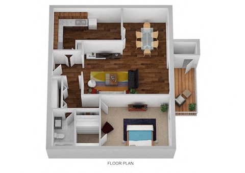 Oxford Floor Plan at Indian Creek Apartments, Cincinnati, Ohio