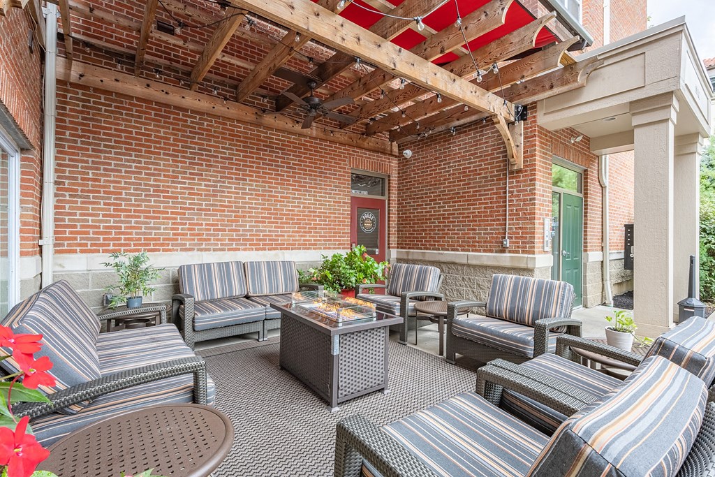 Patio at Monmouth Row Apartments, Newport