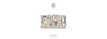 A floor plan of a 794 square feet apartment with a living room, dining room, kitchen, WC, and bedroom.