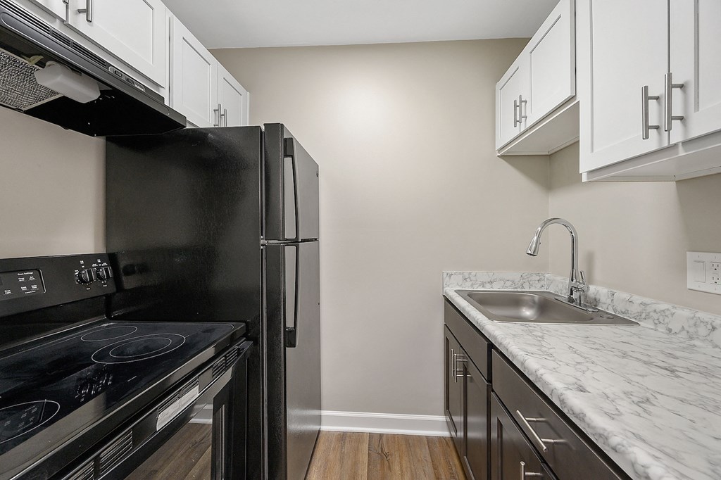 Fully Equipped Kitchen at Flats on the Row, Newport, KY