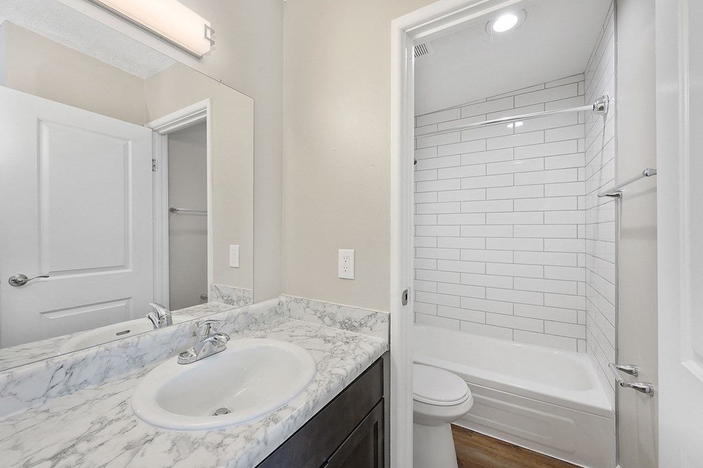 Bathroom With Bathtub at Flats on the Row, Newport, Kentucky