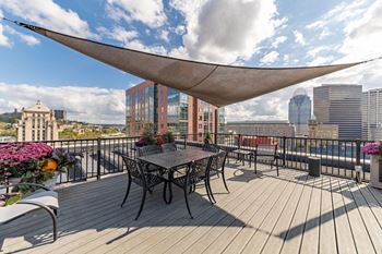 Rooftop Deck with Multi-Seating Groups at Renaissance at the Power Building, Cincinnati, OH