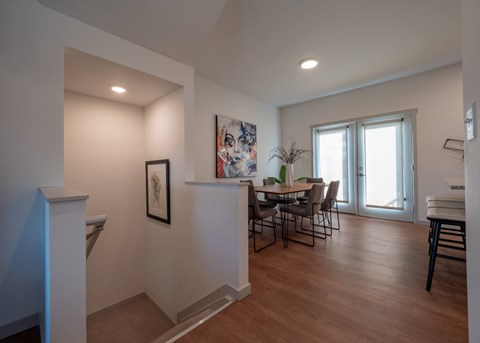 Dining Room at The Row on Merchant Apartments, Springdale, OH, 45246