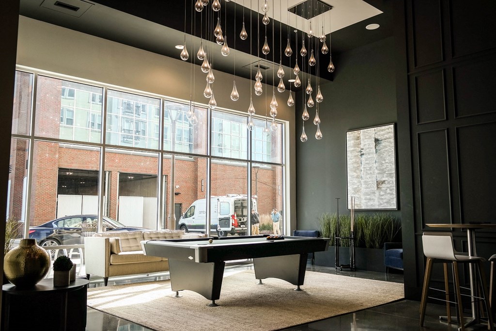 Apartments for Rent in Liberty - Liberty Center - Entertainment Lounge with a Billiards Table