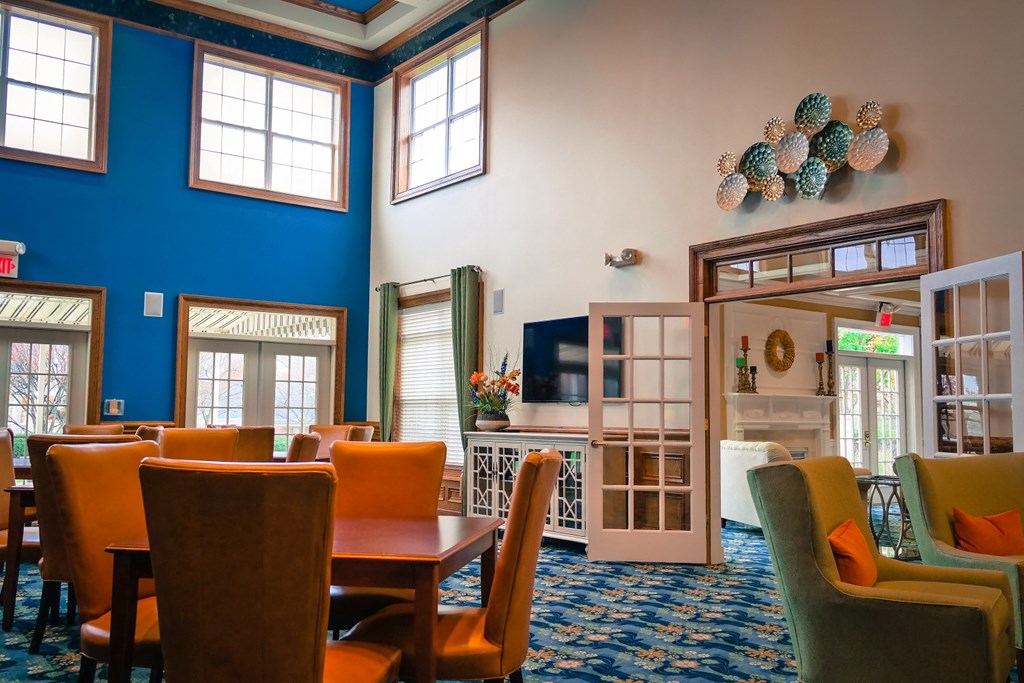 Wooden chair and table at Bishops Gate, Cincinnati, 45249