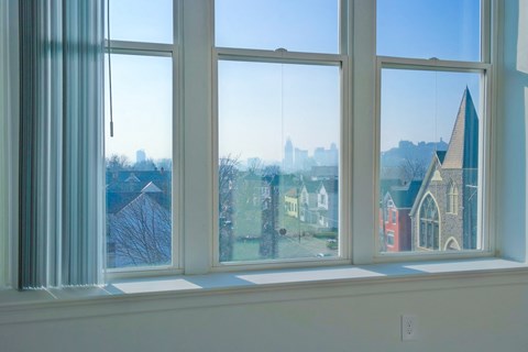 the view of the city from the window