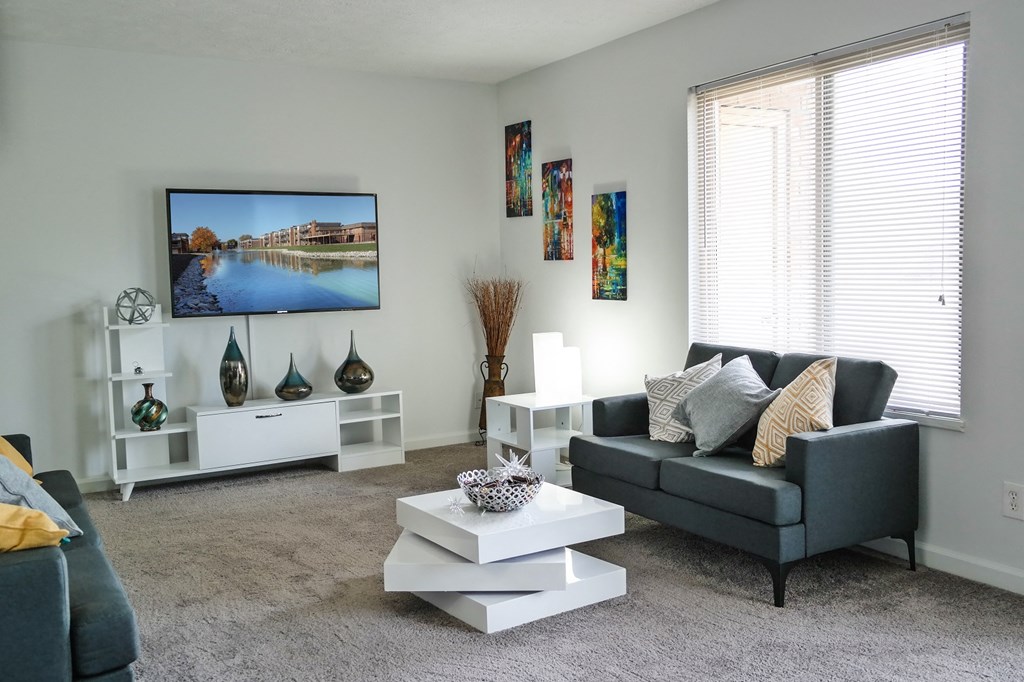 Decorated Living Room With Natural Light at Lawrence Landing, Indianapolis, IN, 46226