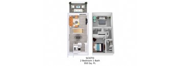 2 bed 2 bath F at Rivers Edge Apartments and Townhomes, Dayton