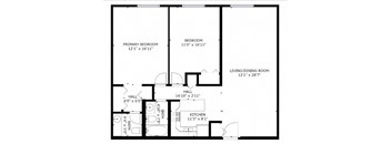 the floor plan of the second floor of a house with a small footprint