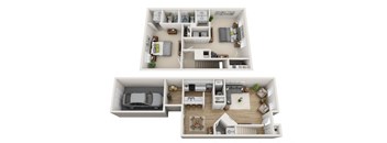 2 Bed 2 Bath Floor Plan at Dublin Park, Dublin