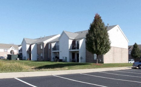 a row of houses in a parking lot at Ridgeview, Fortville, IN