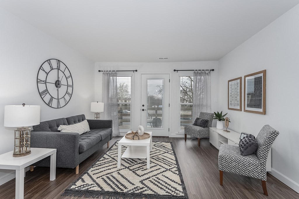 Living room sitting area sofa at SoDel, Ohio