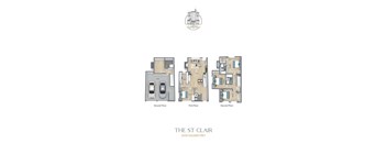 A floor plan for a 2005 square foot home with three floors.