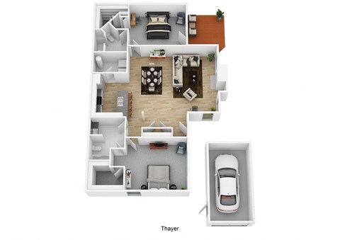 2 bed 2 bathroom floor plan B at Falls at Landen, Ohio, 45039