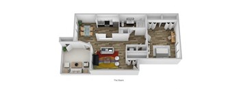 The Miami 758 Sq. Ft. Floor Plan at Indian Lookout, West Carrollton, Ohio