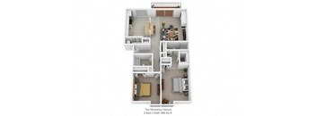 2 bedroom 2 bathroom floor plan at Harpers Point Apartments, Cincinnati, OH