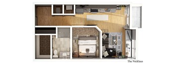 The Nicklaus Floor Plan at 303 Front St Apartments, Ohio