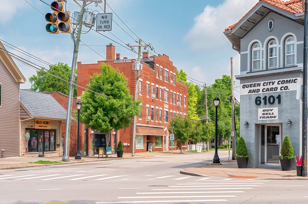 A street view of a small town  at The Ridge Apartments, Cincinnati