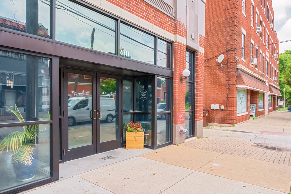 A building with a glass door1 at The Ridge Apartments, Ohio, 45213